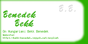 benedek bekk business card